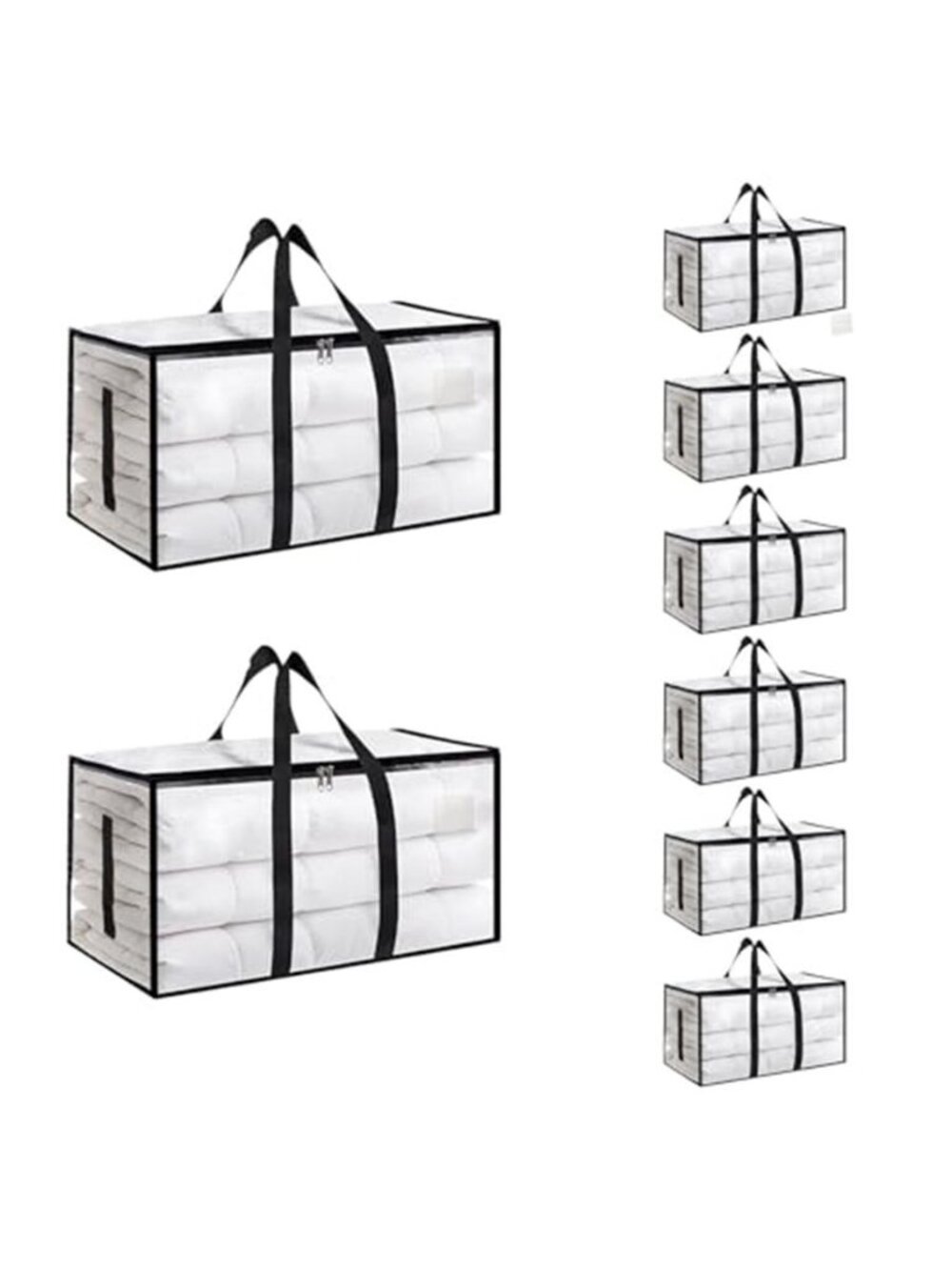 Moving Bags Extra Large 8 Pack - Heavy Duty Storage Totes with Wrap-Around